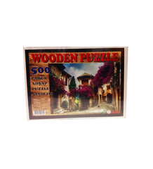 500 Parça Ahşap Puzzle - Evler ve Çiçekler Yapboz